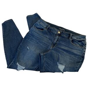 {Maurices} Dark Blue Ripped Skinny Jeans Size 20w Regular